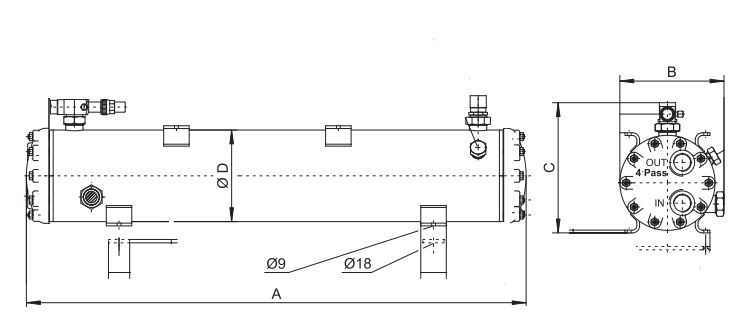 Кожухотрубный теплообменник BITZER F3102N